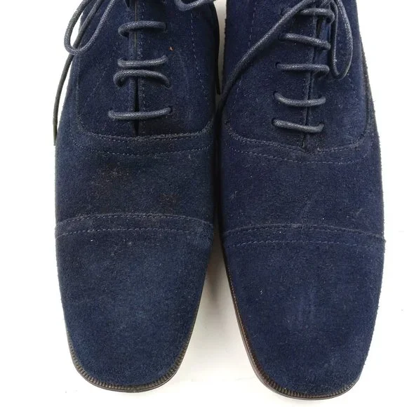Joseph Abboud Brown and Blue Oxfords Joseph Abboud | Shoes | Joseph Abboud Blue Suede Shoes  main image 4